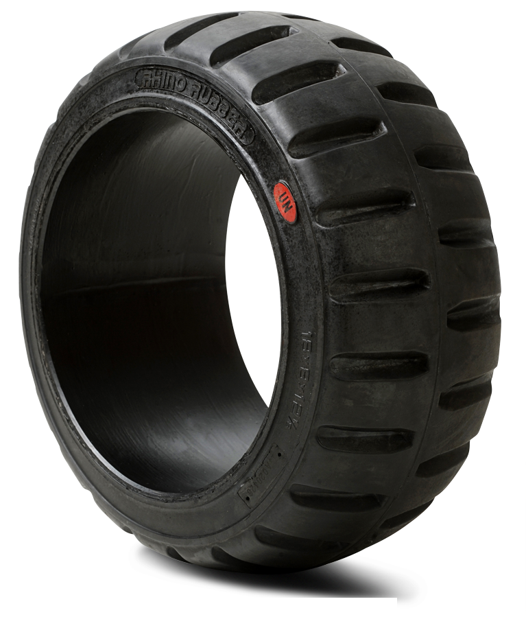 18x9x12-1/8 Forklift Tires 18x9x12-1/8 Traction Black Rhino Universal Solid Press-on Forklift Tire