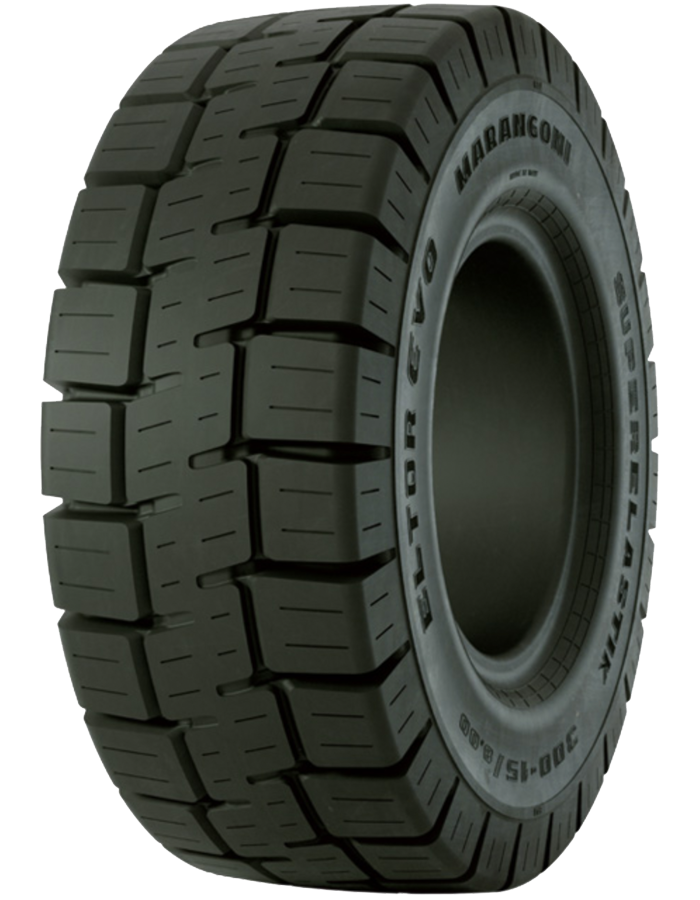 250-15 Forklift Tires 250-15/7.00 Traction Black Standard Marangoni Eltor EVO FT Solid Pneumatic Tire (7.00 standard rim)