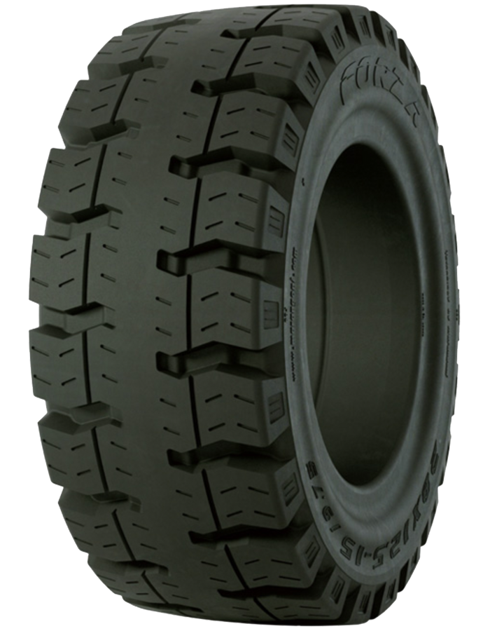 27x10-12 Forklift Tires 27x10-12/8.00 Traction Black LOC Marangoni Eltor EVO FT Solid Pneumatic Tire (8.00 LOC rim)