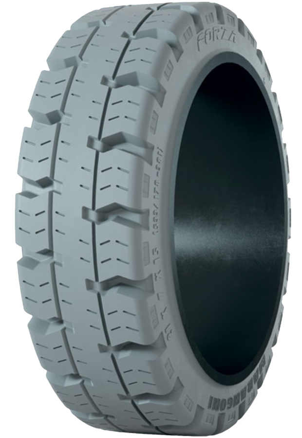 16-1/4x5x11-1/4 Forklift Tires 16-1/4x5x11-1/4 Traction Non-Mark (Grey) Marangoni FORZA Solid Press-on Tire