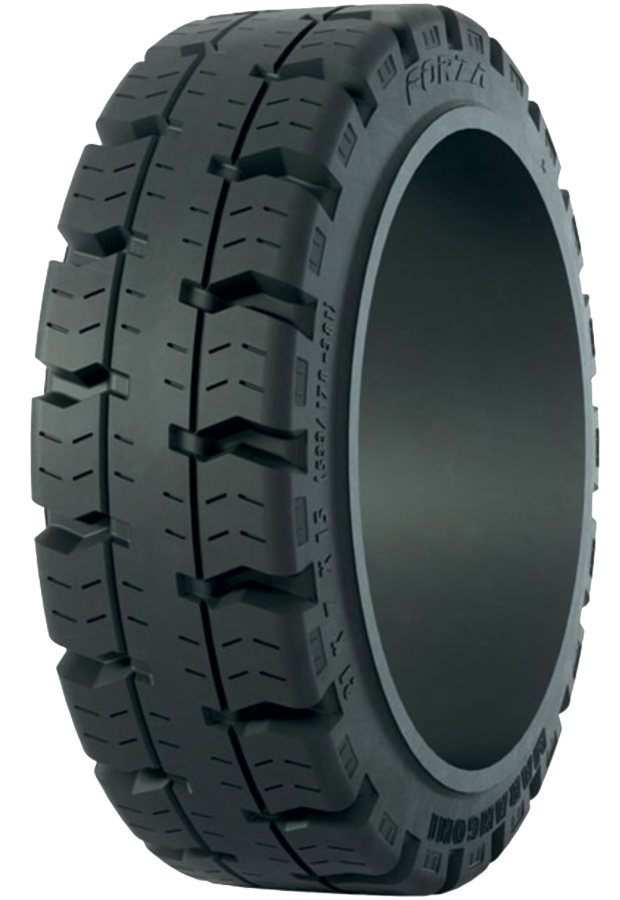 16x5x10-1/2 Forklift Tires 16x5x10-1/2 Traction Black Marangoni FORZA Solid Press-on Tire