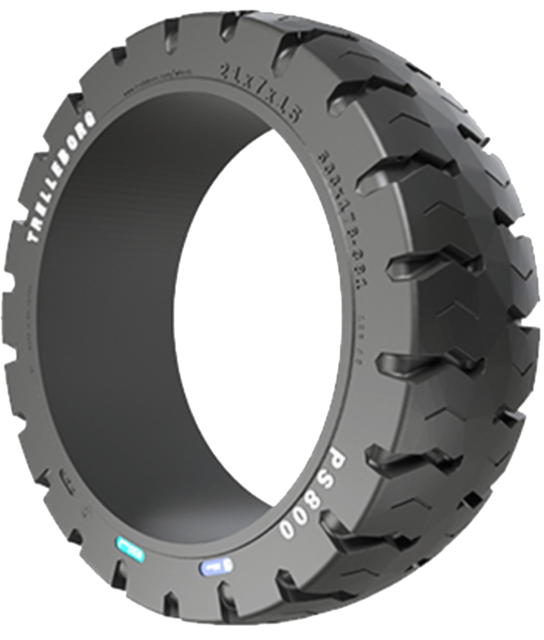 18x6x12-1/8 Forklift Tires 18x6x12-1/8 Traction Black Trelleborg PS800 Press On Tire