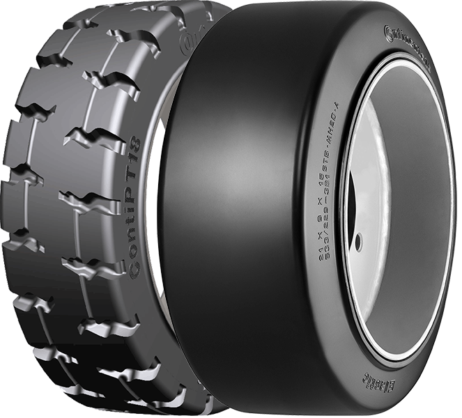 solid black rubber press-on forklift tire