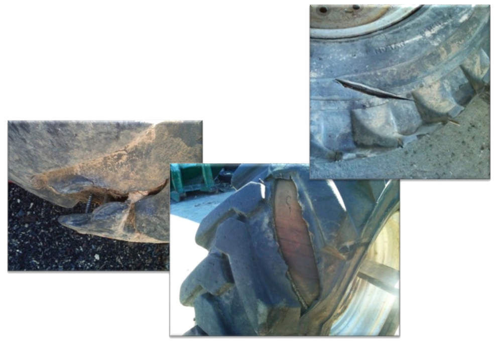impact damaged foam telehandler tires