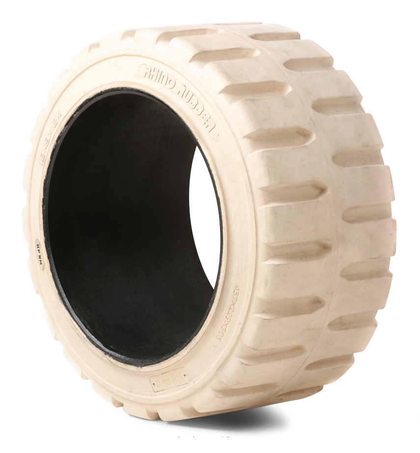 13x4-1/2x8 Forklift Tires 13x4-1/2x8 Traction Non Marking Rhino Universal Solid Press-on Forklift Tire
