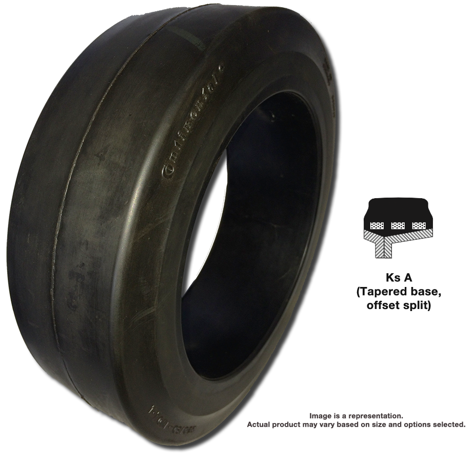 406/152-267 Smooth Continential MH 20 Ks A Solid Wire Reinforced Tire [16x6x10-1/2]
