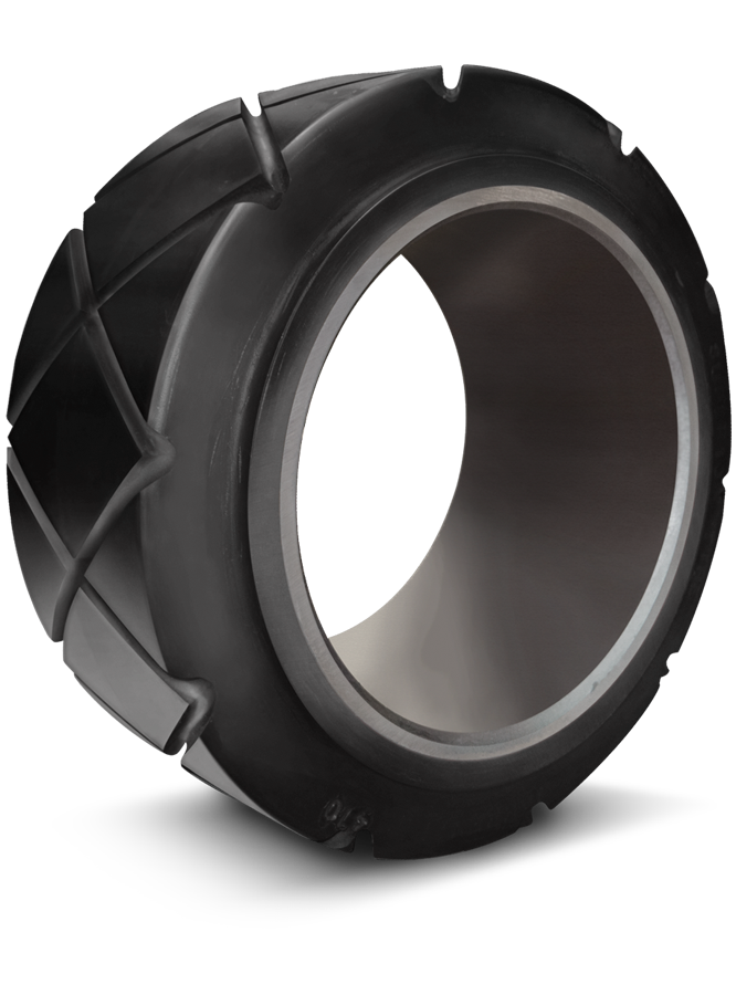 18x9x12-1/8 Port Tires 18x9x12-1/8 Traction Black Polyurethane  Superior XL-BK SF-XG Press-on