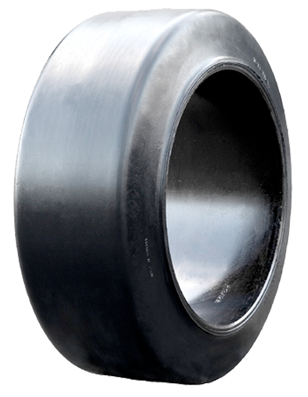 16x5x10-1/2 Forklift Tires 16x5x10-1/2 Smooth Black ITL Rubber Press-on (Low Rolling Resistance, Fiberglass)
