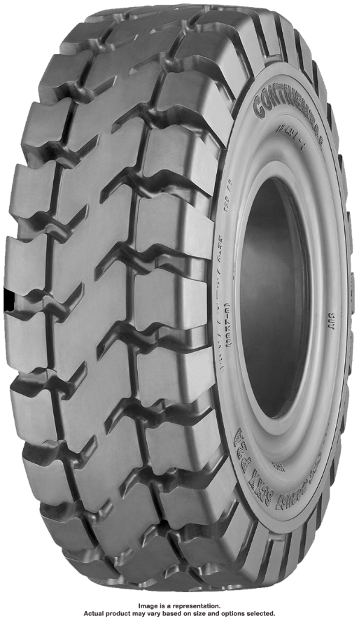 14.00-24 Forklift Tires 14.00-24/10.00 Traction Black Standard Continential SC20+ Solid Pneumatic Tire [10.00 Standard rim]