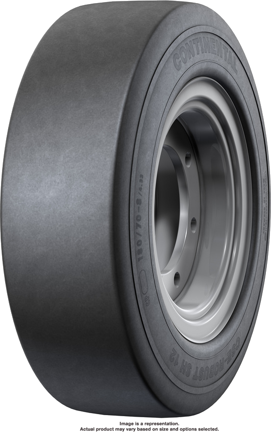 18x7-8 Forklift Tires 18x7-8 (180/70-8)/4.33 Smooth Black SIT Continental SH12 Solid Pneumatic Tire (4.33 SIT Rim)