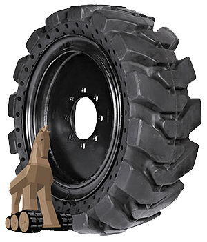 33x12-20 (12-16.5) Forklift Tires 33x12-20/7.50 Solid Trojan R4 SKS RIGHT [7.50 rim] (Assemby)